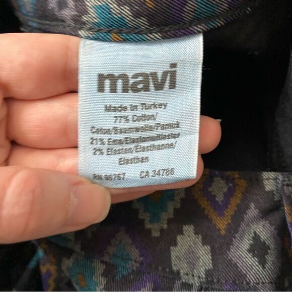 MAVI Serena Low Rise Super Skinny Y2K Geometric Ikat Printed Jeans Size 26 NWT - Picture 9 of 9